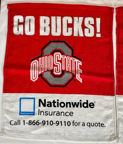 GO BUCKS! Ohio State Buckeyes OSU Nationwide Game Fan Rally Towel 18"x15" Cotton Cover