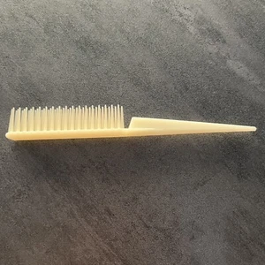Vintage Off White Plastic Smoothing Slim Hair Brush, Three Rows Of Bristles - Picture 1 of 5