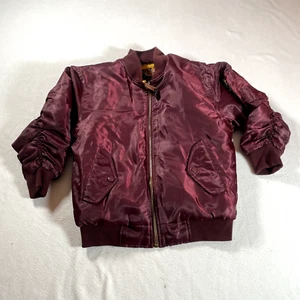 Vintage Raw Blue Bomber Jacket Mens Small Red Full Zip Windbreaker 90s Varsity - Picture 1 of 15