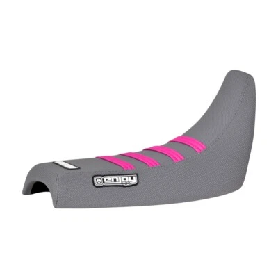 Yamaha PW 50  PW50 Seat Cover by Enjoy MFG ALL GREY w/ PINK RIBS  #91 Foto 1 de 4