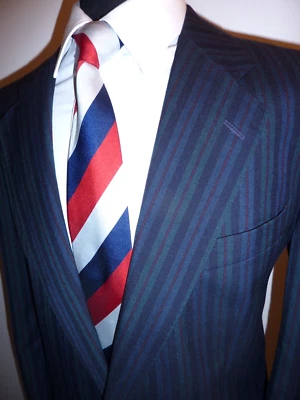 Boating Blazer Brook Taverner Navy Stripe Rowing Jacket 42 R Sport Coat - Image 1 of 4