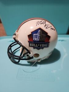 Mike Singletary Hall Of Fame Helmet Signed No COA  JSA: J77285 With Cards