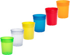 AIOS Dishwasher Safe Neon Coloured Plastic Stacking Cups/Beakers/Tumblers (Set 