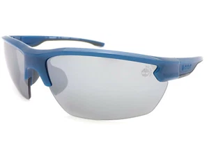 Timberland Polarized Sunglasses Blue Semi Rimless/ Silver Mirror Lens TB9251 90D - Picture 1 of 4