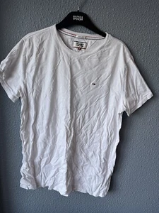 Tommy Hilfiger Plain White T-shirt MEN Size Medium - Picture 1 of 4