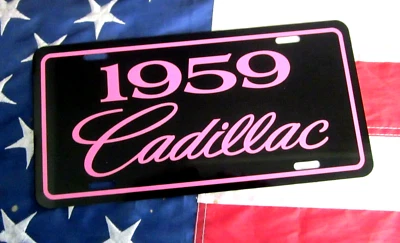 Placa Cadillac 1959 rosa etiqueta 59 placa Caddy Eldorado Series 62 Coupe - Imagem 1 de 2