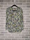 J.jill Womens Vintage Print Rayon Casual 3/4 Sleeve Y2K Top Size Small