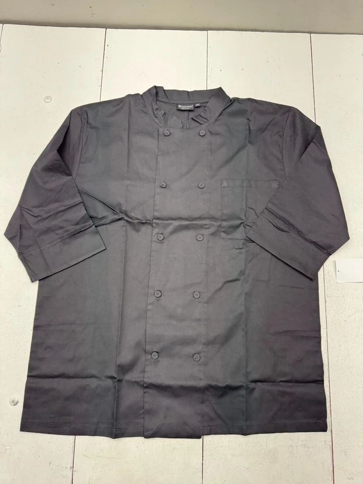 Chef Works Black 3/4 Sleeve Button Up Shirt Unisex Adults Size XL - Image 1 of 4