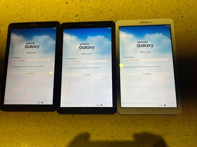 Samsung Galaxy Tab E 8GB WiFi White Black SM-T560 X3 Job Lot - Image 1 of 4