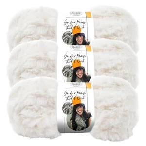 (3 Pack) Lion Brand Yarn 323-098AJ Go For Faux Thick & Quick Yarn, Baked Alaska - Picture 1 of 7
