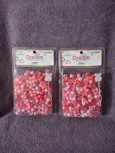 2 Packs of Dream Hair Accessories Round Hair Beads BR2300MPK Pink - 400 pcs  - Picture 1 of 5