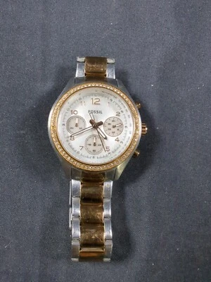 Auténtico RELOJ FOSSIL CRONÓGRAFO ORO ROSA PLATA CH-279 para mujer 10 ATM Foto 1 de 4
