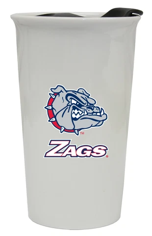 Gonzaga Bulldogs Double Walled Ceramic Tumbler Set-NCAA Travel Mug 2pk Cover