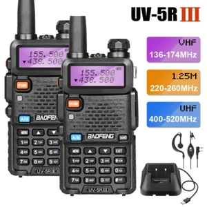LOTTO RADIO PROSCIUTTO A DUE VIE BAOFENG UV-5R III TRI-BAND V/UHF WALKIE TALKIE A LUNGO RAGGIO - Foto 1 di 27