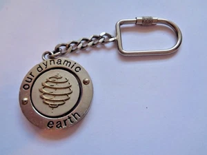 Vintage OUR DYNAMIC EARTH Spinning Keychain Double sided Used - Picture 1 of 11