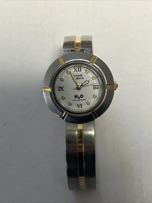 Vintage Anne Klein II H2O Watch Classic Silver Gold Tone Round White Dial VTG - Image 1 of 4