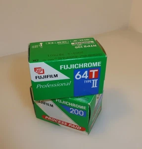 2 EXPIRED 35mm COLOR SLIDE FILMS FUJICHROME 64T Type II & SENSIA - Picture 1 of 4