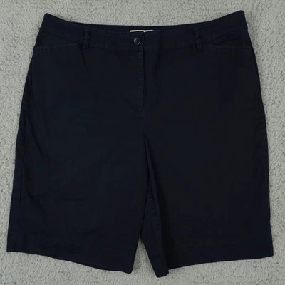 Talbots Shorts Womens 16 Blue Chino Flat Front Cotton Stretch Casual Coastal - Image 1 of 4