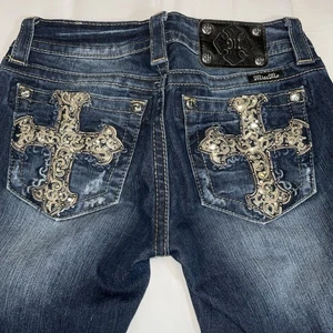 Miss Me Jeans Signature Rise Skinny Damen 27X30 Dark Wash - Bild 1 von 9
