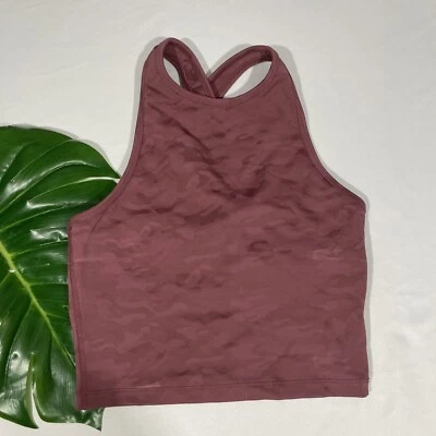 NEW $72 BEYOND YOGA [ Small ] Studio Crop Tank In Chocolate Cherry Camo #5300b - Image 1 of 4