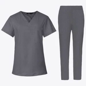NiaaHinn Uniform Medical Doctor Men Scrub Set Worksuit 2-Pocket-Tops Cargo Pants - Picture 1 of 102