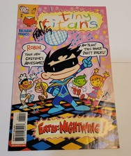 Tiny Titans #4 Comic DC 2008 Enter Nightwing! Signed By Franco Aureliani