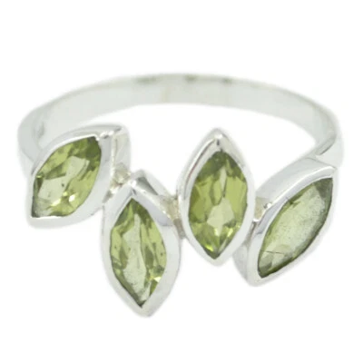Peridot Solid Silver Ring Domestic Jewelry For Father's Day Gift US - Image 1 of 2
