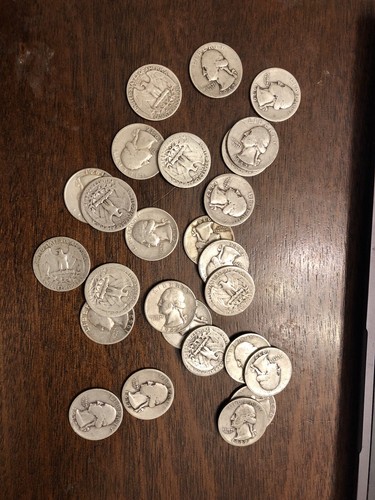 Lot of 10 Washington Quarters w/ Full Dates 1932-1964 90% Silver ~ Old Us Coins!