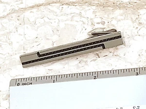 Designer Tie Clip Tieclip Tie Bar Jewelry Silver Black Diamond jewellery HANDMDE - Picture 1 of 10