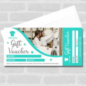 Dry Cleaning Clothes Washing Laundrette Any Details Business Gift Voucher - Picture 1 of 2