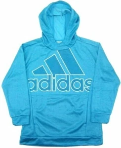 ADIDAS Girls Poly Fleece Hoodie: Blue - Size L/14 (Youth) - Picture 1 of 2