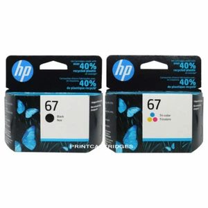 HP 67 Combo Ink Cartridges 67 Black Color GENUINE HP Ink Cartridges - Picture 1 of 2