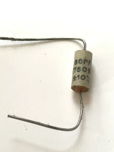 VINTAGE 56pF 10% TUBULAR CERAMIC CAPACITOR ERIE CERAMICON N750K (x1) fd6d39 - Picture 1 of 1