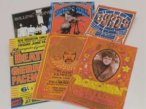 Dolls House 1:12 Scale Miniature Music Posters (Vintage) x 6 - Picture 1 of 7