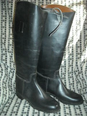 WOMEN 8.5 C LEATHER BLACK TALL OXFORD COLT CROMWELL EQUESTRIAN HORSE RIDING BOOT - Image 1 of 4