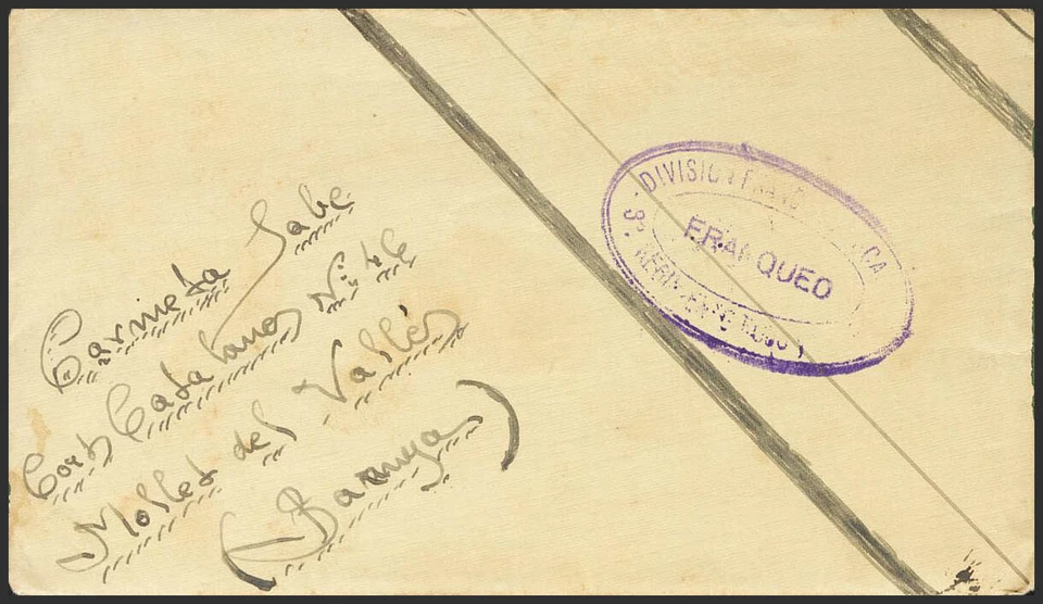 Zona Republicana. Bando Republicano. SOBRE 1937. APIES (HUESCA) a MOLLET DEL VA - Imagen 1 de 1