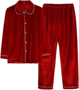 MYGBCPJS Girl's Red Velvet Long Sleeve Top and Pants Pajama Set - Size: 7 - Picture 1 of 1