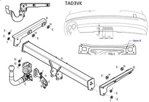 Barra de remolque automotriz desmontable vertical Towtrust para Audi A4 berlina 2015 en adelante - Imagen 1 de 8
