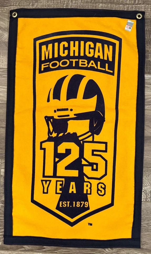 Michigan Wolverines Football 125 Years NCAA Banner - Image 1 of 1