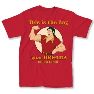 Disney Beauty and the Beast Gaston Men's Red T-Shirt New - Picture 1 of 1