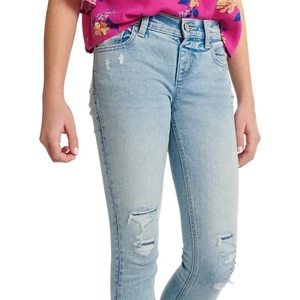 Justice Girls Core Destructed Jean Legging SIZE 12 Blue --M4-- - Picture 1 of 4
