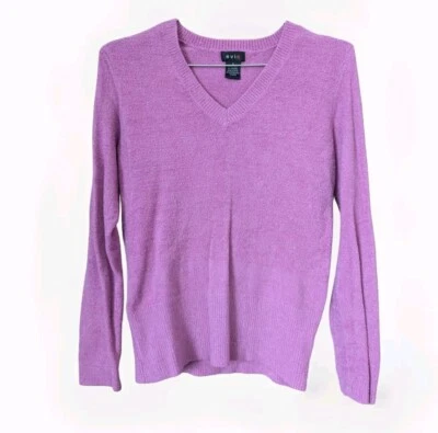 Evie Pink Fitting V-Neck Fleeced Light Cozy Warm Sweater Size S - Image 1 of 4