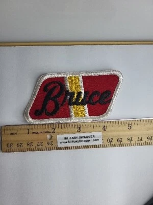Bruce Jacket Hat Shirt Patch Name Tag Badge Personalized VTG 1970s Sew On 1F - Image 1 of 3