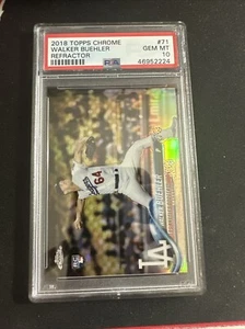 2018 Topps Chrome Refractor Walker Buehler #71 PSA 10 GEM MT Rookie RC - Picture 1 of 2