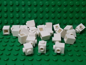 ** Lote de 25 quilates ** Lego NUEVO blanco 1 x 1 con perno lateral lote de 25 - Imagen 1 de 1