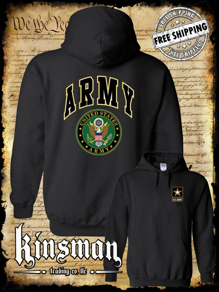 Sudadera con Capucha de 2 Caras Sello del Ejército de Estados Unidos Licencia Oficial Militar Estados Unidos Foto 1 de 1