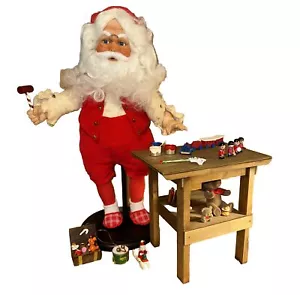 Danbury Babbo Natale come nuovo al suo banco da lavoro officina vintage con supporto - Foto 1 di 12