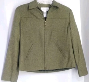 Chaqueta Liz Claiborne Lizsport petite seda algodón cremallera completa comodidad moda de colección - Imagen 1 de 12