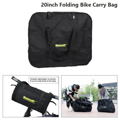 Folding Bike Bicycle Carrier Bag Carry Transport Travel Pouch Case 20 Inch Black - Image 1 of 4