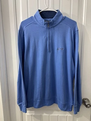 Greg Norman Pullover Sweatshirt Mens M Blue Long Sleeve 1/4 Zip  - Image 1 of 4